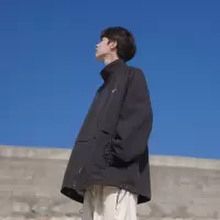 SUNTEKD春季男士双面穿夹克韩版立领宽松休闲chic学生潮印花外套夹克