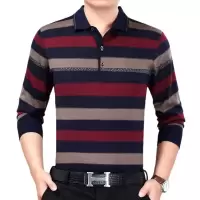 SUNTEK爸爸秋装季长袖t恤男装中年40-50岁棉衣服中老年人棉体恤上衣T恤