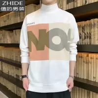 SUNTEK2020新款秋冬季长袖t恤男潮流加绒加厚半高领内搭打底衫男装卫衣T恤