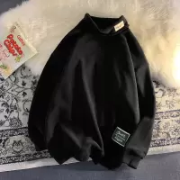 SUNTEK高领卫衣男士秋冬季加绒加厚简约风打底衫韩版潮牌长袖T恤上衣男T恤