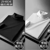 SUNTEK秋冬装2020新款男士高领打底衫潮流长袖t恤男加绒保暖上衣服内搭CT恤