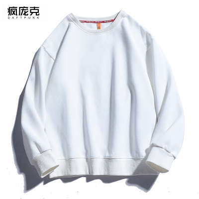 SUNTEK秋装新款青年日系男女上衣宽松朋克潮流橙色显白圆领长袖T恤春装T恤