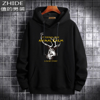 SUNTEK秋冬季加绒卫衣男连帽加厚保暖套头宽松带帽男生棉外套潮流大码卫衣