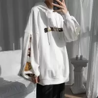 SUNTEK春季男士新款宽松休闲连帽卫衣男韩版潮流个性衣服男生港风外套男卫衣
