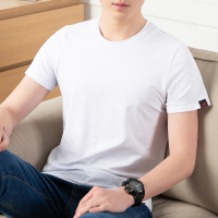 SUNTEK莫代尔短袖t恤男士半袖棉上衣宽松加肥加大码胖子男装潮牌体恤T恤