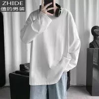SUNTEK色长袖t恤男春季宽松日系内搭白色体恤上衣半袖衣服打底衫男装T恤