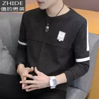 SUNTEK长袖t恤男春秋新款潮流修身韩版V领卫衣男士帅气春季打底衫上衣服卫衣