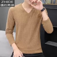 SUNTEK春季修身卫衣男士内搭针织打底衫薄款T上衣服秋衣潮男装长袖t恤男卫衣