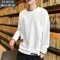SUNTEK春秋季长袖T恤男韩版宽松潮流百搭圆领卫衣男装上衣服内搭打底衫卫衣