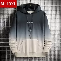 SUNTEK渐变色卫衣男潮胖子宽松加绒加厚连帽衫加肥加大码韩版外套上衣服卫衣