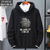 SUNTEK秋冬加绒加厚男大码卫衣棉连帽套头帽衫加肥加大胖子宽松潮外套卫衣