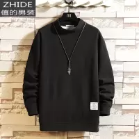 SUNTEK秋冬季加绒加厚男士圆领套头卫衣胖子宽松大码内搭保暖衣服打底衫卫衣