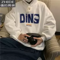 SUNTEK春季加绒连帽卫衣男士韩版潮流字母印花百搭上衣港风宽松休闲外套卫衣
