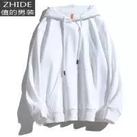 SUNTEK秋冬新款棉加厚卫衣男女宽松韩版黑色加绒oversize情侣装帽衫卫衣