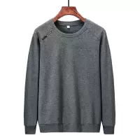 SUNTEK中老年男士爸爸内搭圆领加肥加大码棉卫衣运动休闲衣服胖子秋装卫衣