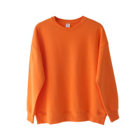 SUNTEK2020春秋季橘色橙色桔色汽水色圆领棉套头卫衣男女bf风宽松韩版卫衣