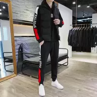 SUNTEK港风炸街三件套马甲一整套装卫衣服男装初春季潮流痞帅气搭配外套卫衣