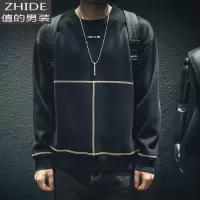 SUNTEK冬季加绒加厚卫衣男宽松潮牌圆领厚款上衣胖子加肥加大码秋冬外套卫衣