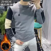 SUNTEK欧洲站卫衣男圆领加绒修身套头衫男士潮牌欧货上衣冬季休闲打底潮卫衣