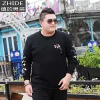 SUNTEK胖子卫衣男大码加肥加大肥佬宽松绣花棉长袖中国风男装外套春秋卫衣