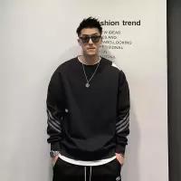 SUNTEK徐太浪运动休闲卫衣男春季新款条纹套头上衣青年美式套装卫衣