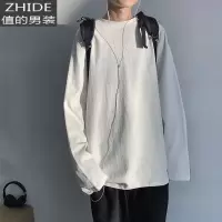 SUNTEK色长袖t恤男士简约休闲圆领秋衣服韩版学生宽松潮流内搭打底衫T恤
