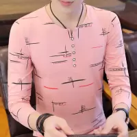 SUNTEK男士长袖t恤棉上衣服 2020秋季新款韩版修身男士打底衫潮流丅恤T恤