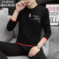 SUNTEK男士长袖t恤秋季新款宽松潮牌男装棉上衣服韩版潮流秋装打底衫TT恤