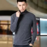 SUNTEK男棉高领长袖打底衫t恤半高领秋衣内衣紧身体恤韩版上衣服春秋T恤