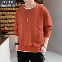 SUNTEK圆领长袖t恤冬季男装韩版男士卫衣宽松打底衫体恤潮流内搭上衣服T恤