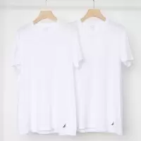 SUNTEK白色棉短袖t恤打底老头衫男宽松家居睡衣内衣薄款加大欧码汗衫T恤