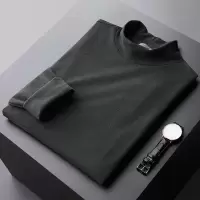 SUNTEK冬秋装上衣半高领双面绒德绒轻商务修身内搭保暖打底衫男长袖t恤T恤