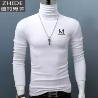 SUNTEK秋冬男士高领打底衫长袖印花棉修身秋衣保暖潮流青年T恤男上衣T恤