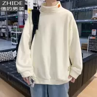 SUNTEK胖子日系保暖半高领打底衫男春秋季色内搭青年长袖T恤帅气卫衣T恤