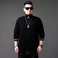 SUNTEK高领长袖T恤男青年休闲套头打底衫印花秋季薄款卫衣加肥加大上衣T恤