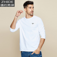 SUNTEK酷衣购 男士长袖T恤 男时尚休闲刺绣圆领上衣春季棉衣服7786T恤