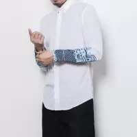 SUNTEK棉麻世家原创中国风男装秋改良中式海水江崖绣刺男士加绒长袖衬衫衬衫
