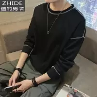 SUNTEK长袖T恤男士秋季2020新款卫衣潮流潮牌打底衫圆领宽松秋装上衣服T恤