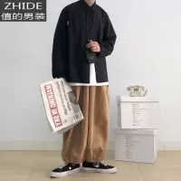 SUNTEK秋季工装衬衫男韩版潮流帅气长袖衬衣日系复古宽松薄外套潮牌寸衫衬衫