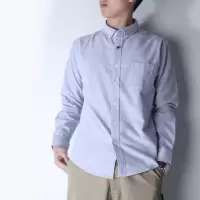 SUNTEK秋季百搭棉牛津纺衬衫男长袖休闲港风日系帅气小众内搭白色衬衣衬衫