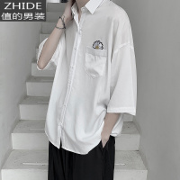 SUNTEK短袖衬衫男夏季韩版潮流休闲宽松百搭衬衣港风帅气学生小雏菊上衣衬衫