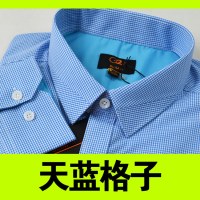 SUNTEKg正装秋2000长袖商务韩版职业青年男士白领条纹格子修身衬衫衬衣衬衫