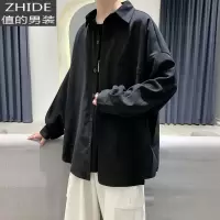 SUNTEK黑暗系男装灯芯绒衬衫男长袖日式复古港风chic外套秋季叠穿上衣服衬衫