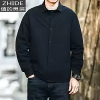 SUNTEK春秋季款男士休闲夹克男韩版潮流薄款短款翻领上衣衬衫工装外套男衬衫