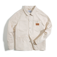 SUNTEK马登工装法式复古猎装休闲白色牛仔夹克衬衫修身上衣日系外套男潮衬衫