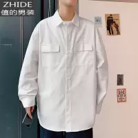 SUNTEK工装衬衫男长袖棉港风日系春秋款外套韩版潮流港风早春内搭衬衣衬衫