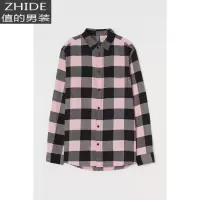 SUNTEKHMDIVIDED男装衬衣2020新款法兰绒格子衬衫长袖情侣装秋冬0743840衬衫