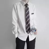 SUNTEK刺篇]原创 jk/dk制服日系基础日常男款长袖衬衫黑白尖领衬衫衬衫