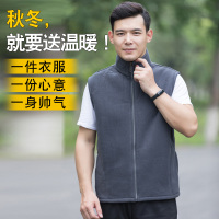SUNTEK大码摇粒绒马甲背心中老年男装春秋抓绒衣保暖马甲爸爸装坎肩上衣马甲/背心