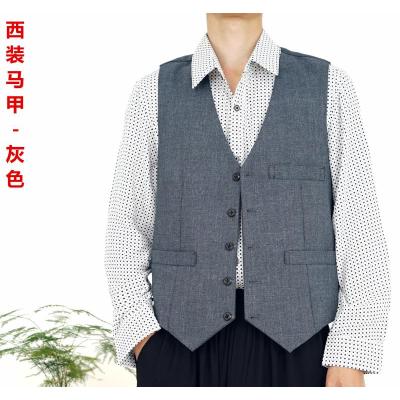 SUNTEK中老年人男士马甲夏天春秋薄款大码爸爸西装背心爷爷中年休闲马夹马甲/背心